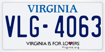 VA license plate VLG4063