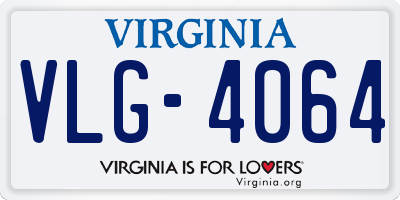 VA license plate VLG4064