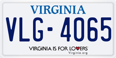 VA license plate VLG4065