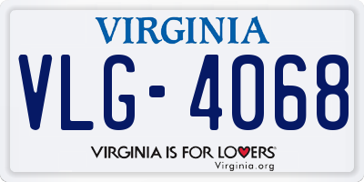 VA license plate VLG4068