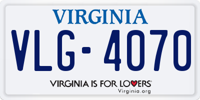 VA license plate VLG4070