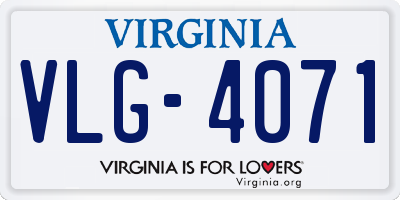 VA license plate VLG4071