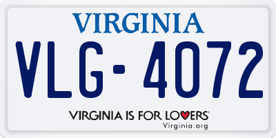 VA license plate VLG4072