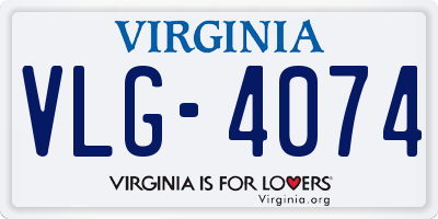 VA license plate VLG4074