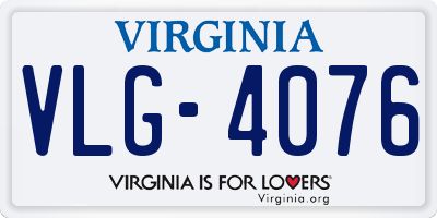VA license plate VLG4076