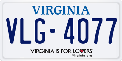 VA license plate VLG4077