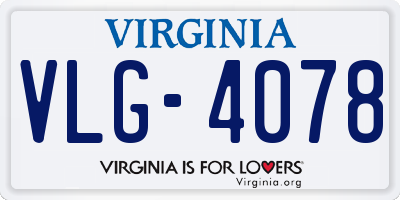 VA license plate VLG4078