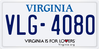 VA license plate VLG4080
