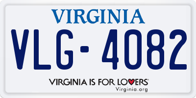 VA license plate VLG4082