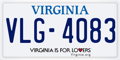 VA license plate VLG4083