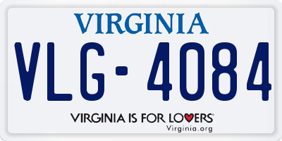VA license plate VLG4084