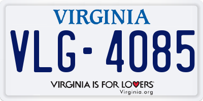 VA license plate VLG4085