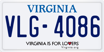 VA license plate VLG4086