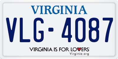 VA license plate VLG4087