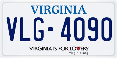 VA license plate VLG4090