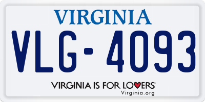 VA license plate VLG4093