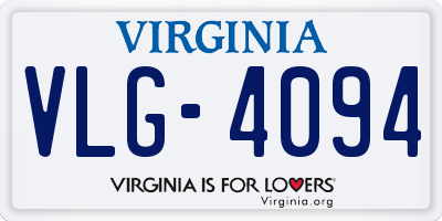 VA license plate VLG4094