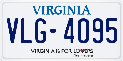 VA license plate VLG4095