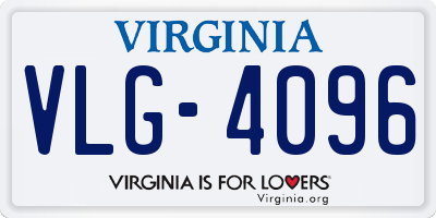 VA license plate VLG4096