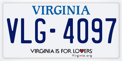 VA license plate VLG4097