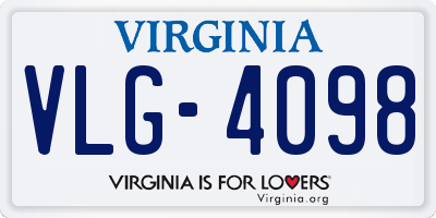 VA license plate VLG4098