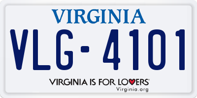 VA license plate VLG4101