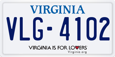 VA license plate VLG4102