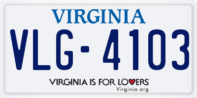 VA license plate VLG4103