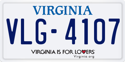 VA license plate VLG4107