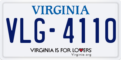 VA license plate VLG4110