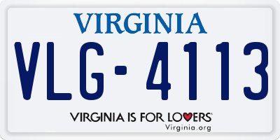 VA license plate VLG4113