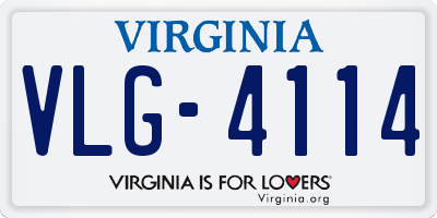 VA license plate VLG4114