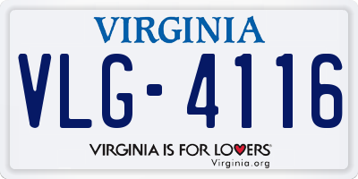 VA license plate VLG4116