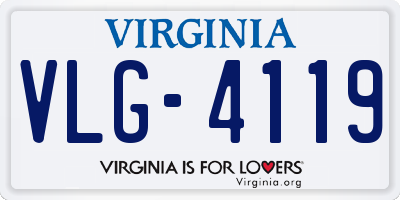 VA license plate VLG4119