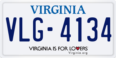 VA license plate VLG4134