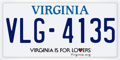 VA license plate VLG4135