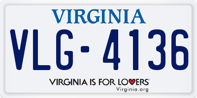 VA license plate VLG4136