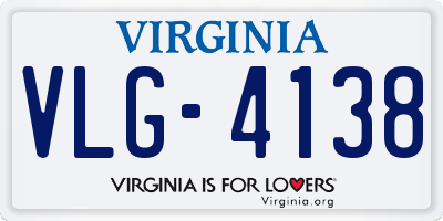 VA license plate VLG4138