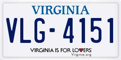 VA license plate VLG4151
