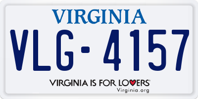 VA license plate VLG4157