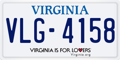 VA license plate VLG4158