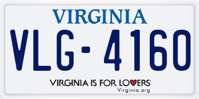 VA license plate VLG4160