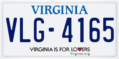 VA license plate VLG4165