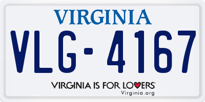 VA license plate VLG4167