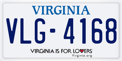 VA license plate VLG4168