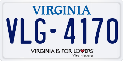 VA license plate VLG4170