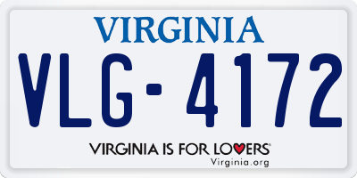 VA license plate VLG4172