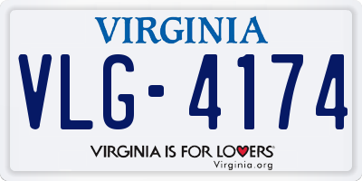 VA license plate VLG4174