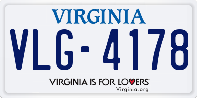 VA license plate VLG4178
