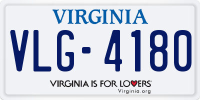 VA license plate VLG4180